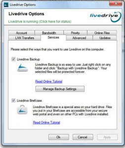 Live Drive offers Back-ups and Briefcase